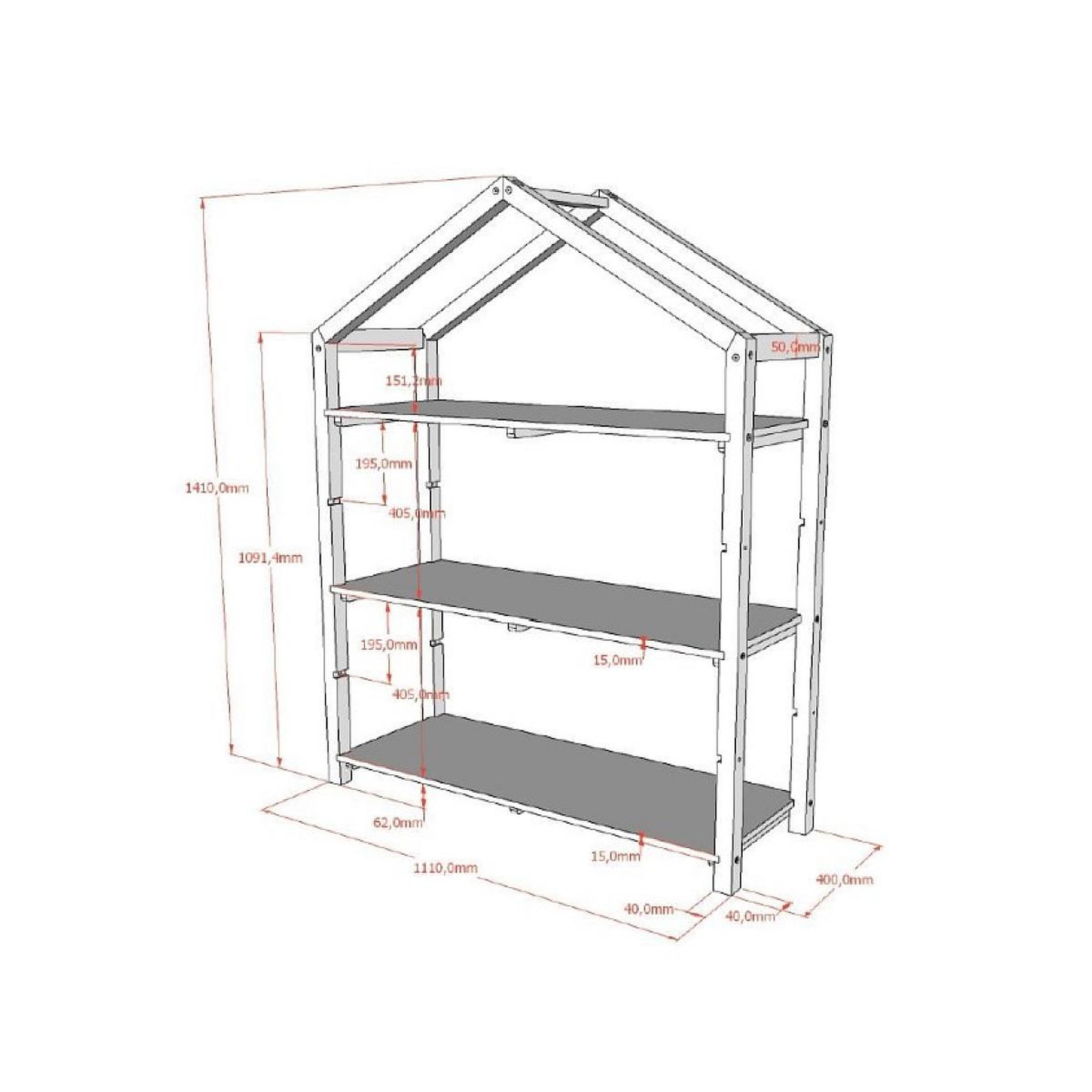 Voir la diapositive 3 : Vipack Bibliothèque DALLAS anthracite - Design chic