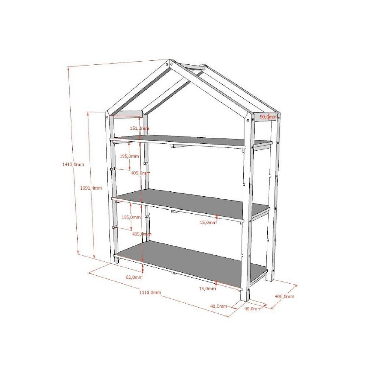 Vipack Bibliothèque DALLAS anthracite - Design chic