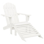 VIDAXL Chaise de jardin avec pouf Bois Blanc