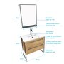 Aurlane Meuble de salle de bain 80x50cm - vasque blanche - 2 tiroirs finition chêne naturel + miroir