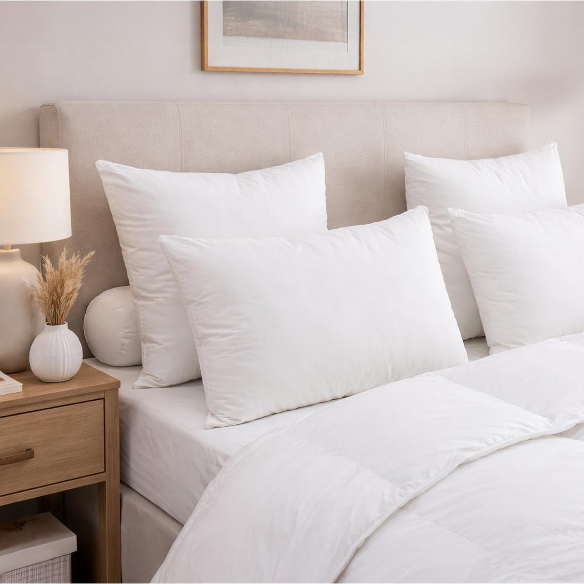 DUNLOPILLO Oreiller repos absolu - mi ferme. Coloris disponibles : Blanc