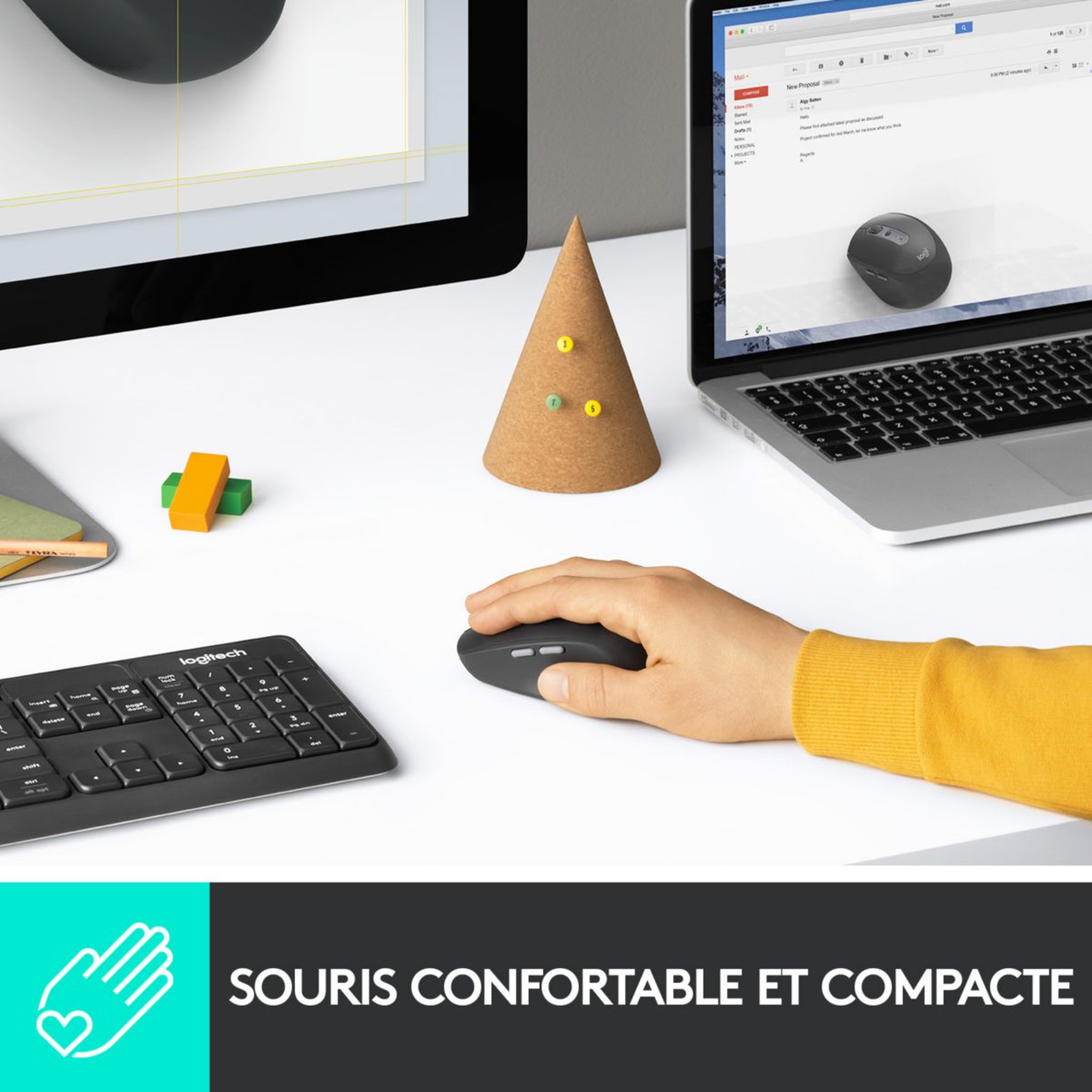 Voir la diapositive 4 : Logitech Souris sans fil M590 Grise