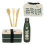 Voir la diapositive 1 : Paris Prix Coffret Repas Lunch Box  4 Pièces  25cm Vert