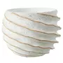 Paris Prix Cache-Pot Design  Streep  27cm Blanc & Beige