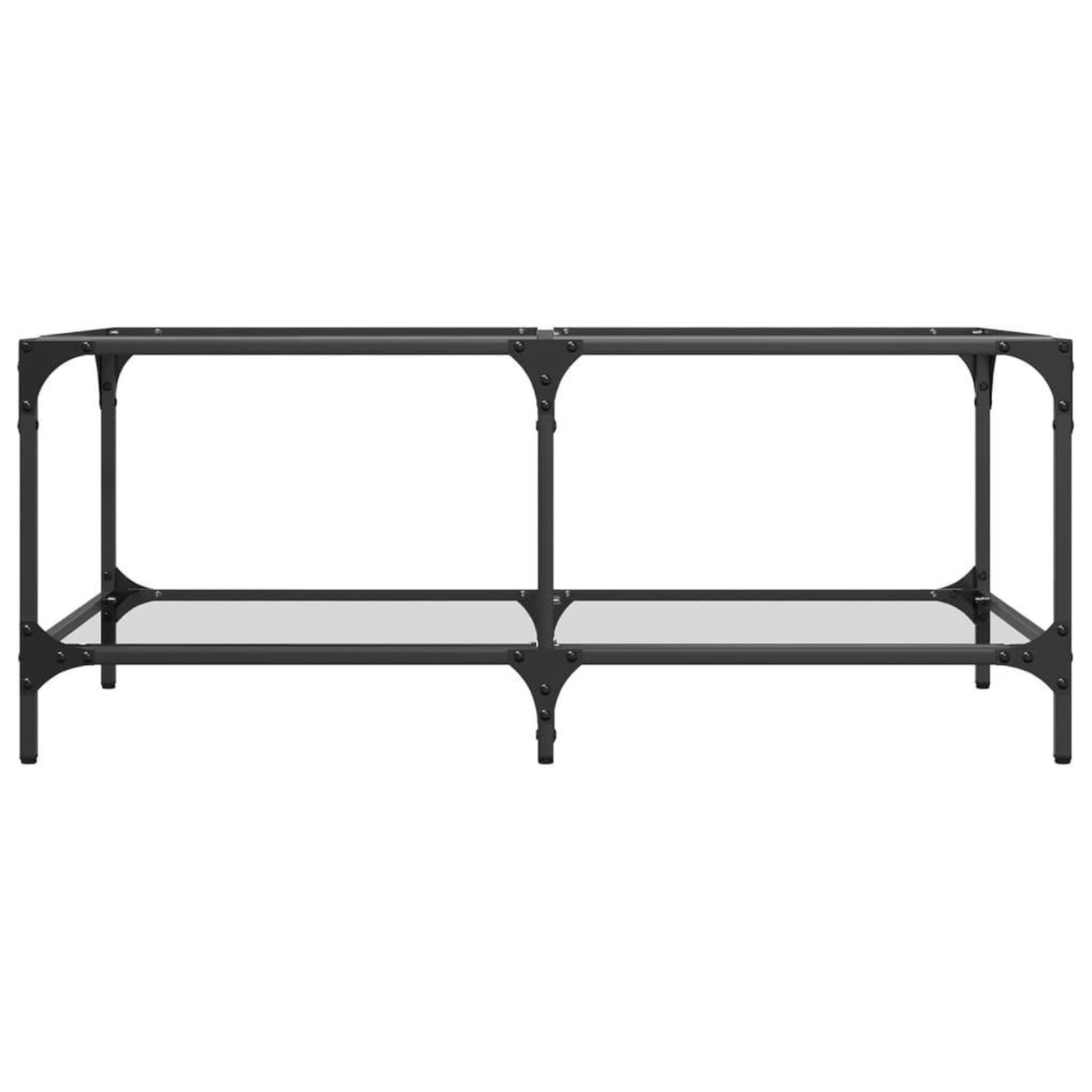 Voir la diapositive 4 : VIDAXL Table basse avec dessus en verre transparent 98,5x50x40cm acier