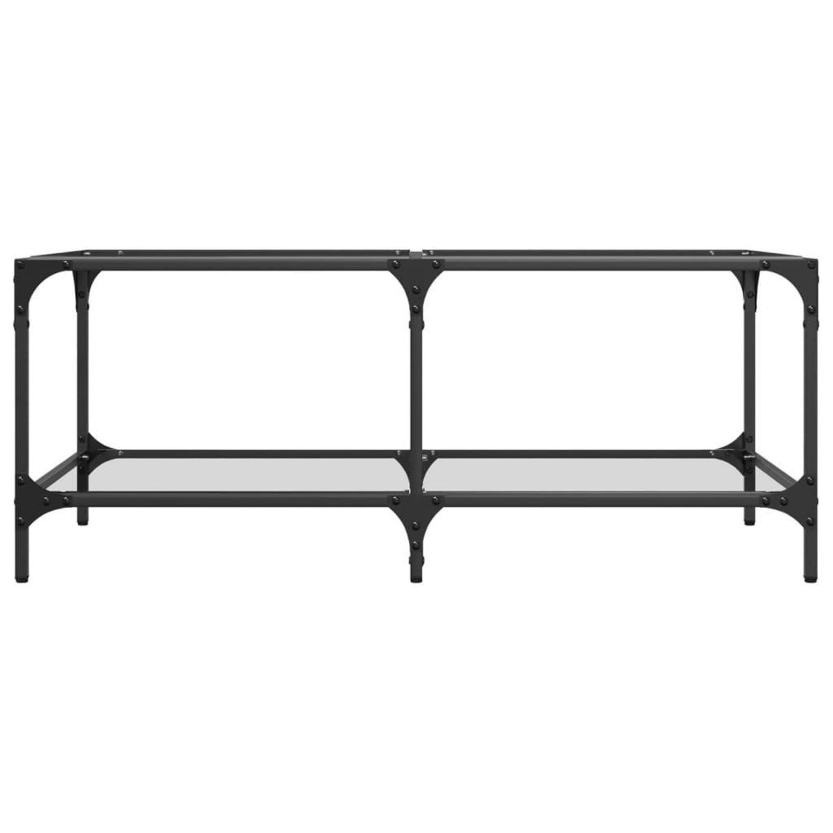 VIDAXL Table basse avec dessus en verre transparent 98,5x50x40cm acier