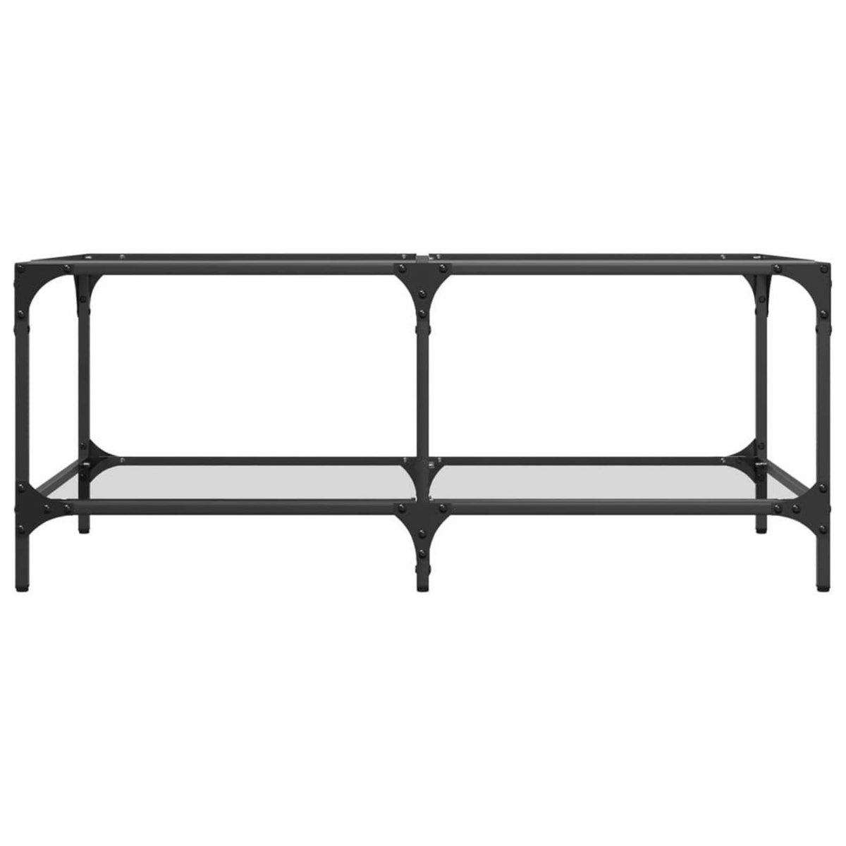 VIDAXL Table basse avec dessus en verre transparent 98,5x50x40cm acier