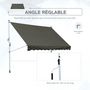 Voir la diapositive 6 : OUTSUNNY Store banne manuel rétractable 3L x 1,5l m inclinaison et hauteur réglable installation rapide métal alu polyester anti-UV gris