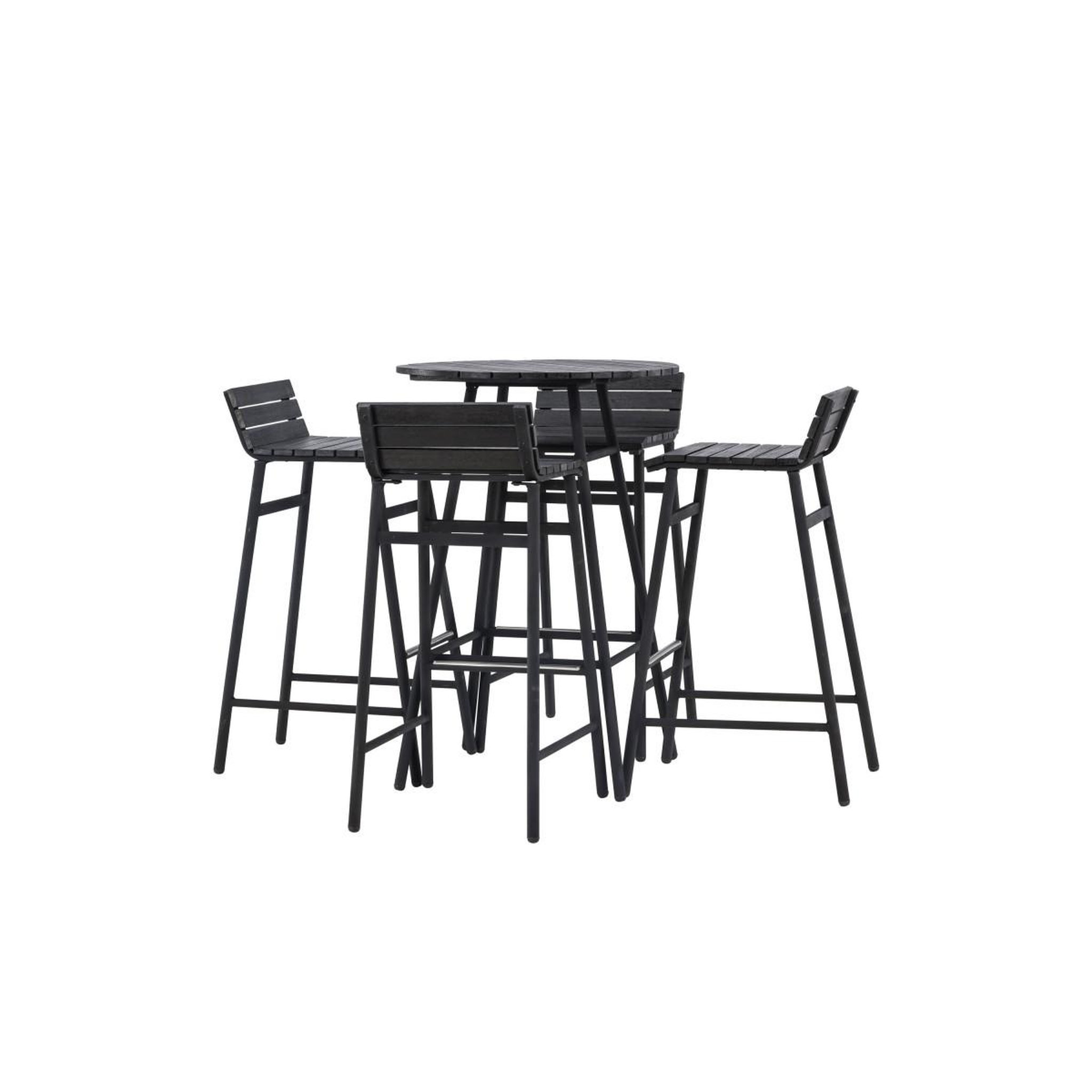 Voir la diapositive 6 : Paris Prix Ensemble Table de Bar de Jardin & 4 Tabourets  Mexico  95cm Noir