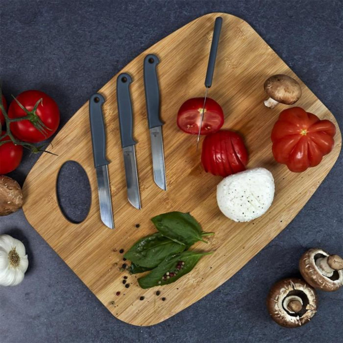 Paris Prix Lot de 4 Couteaux  Easy Cut  21cm Gris