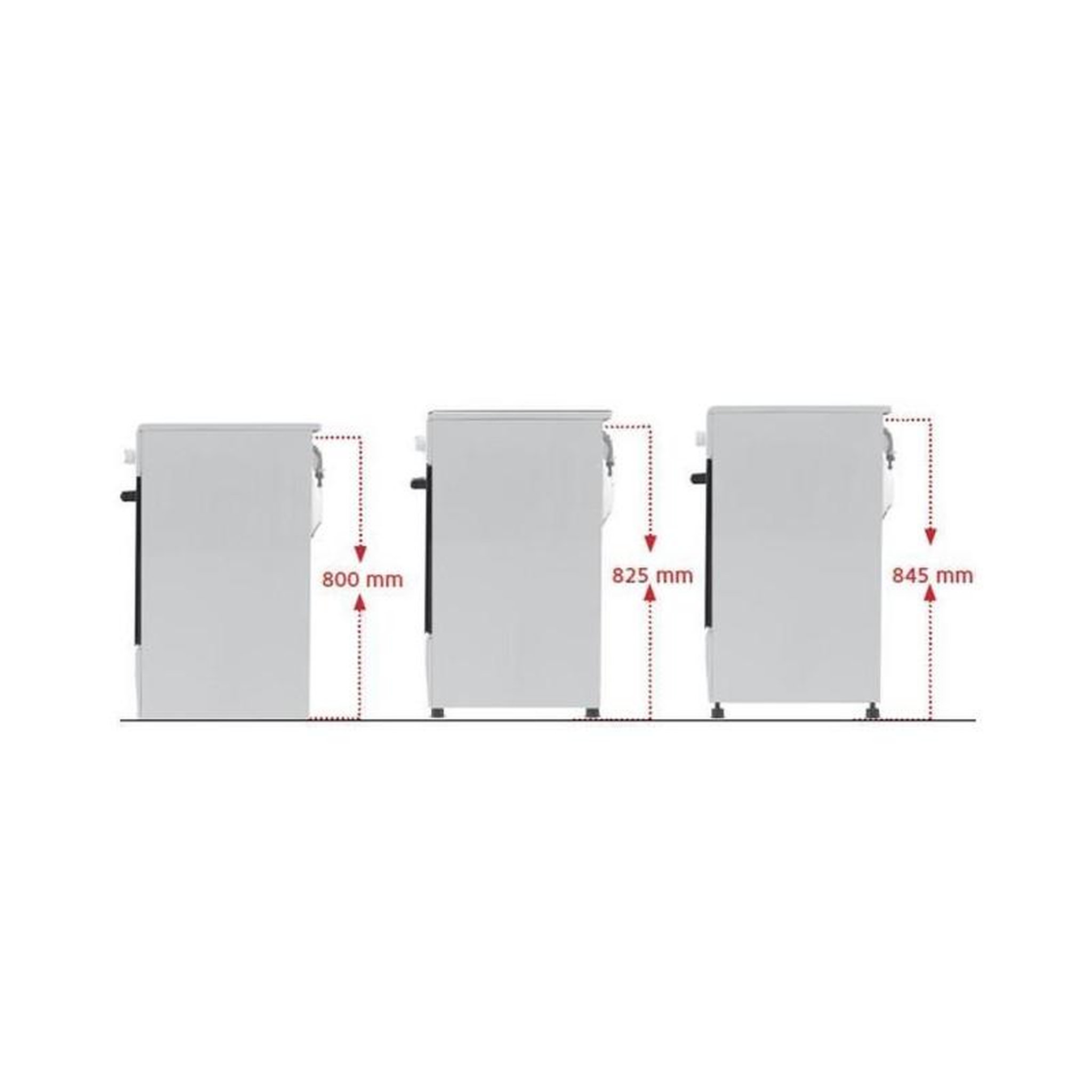 Voir la diapositive 6 : OCEANIC Cuisinière vitrocéramique –  Four convection naturelle – 48 L – Silver – Oceanic
