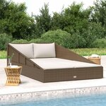 VIDAXL Lit de jardin marron 110x200 cm resine tressee