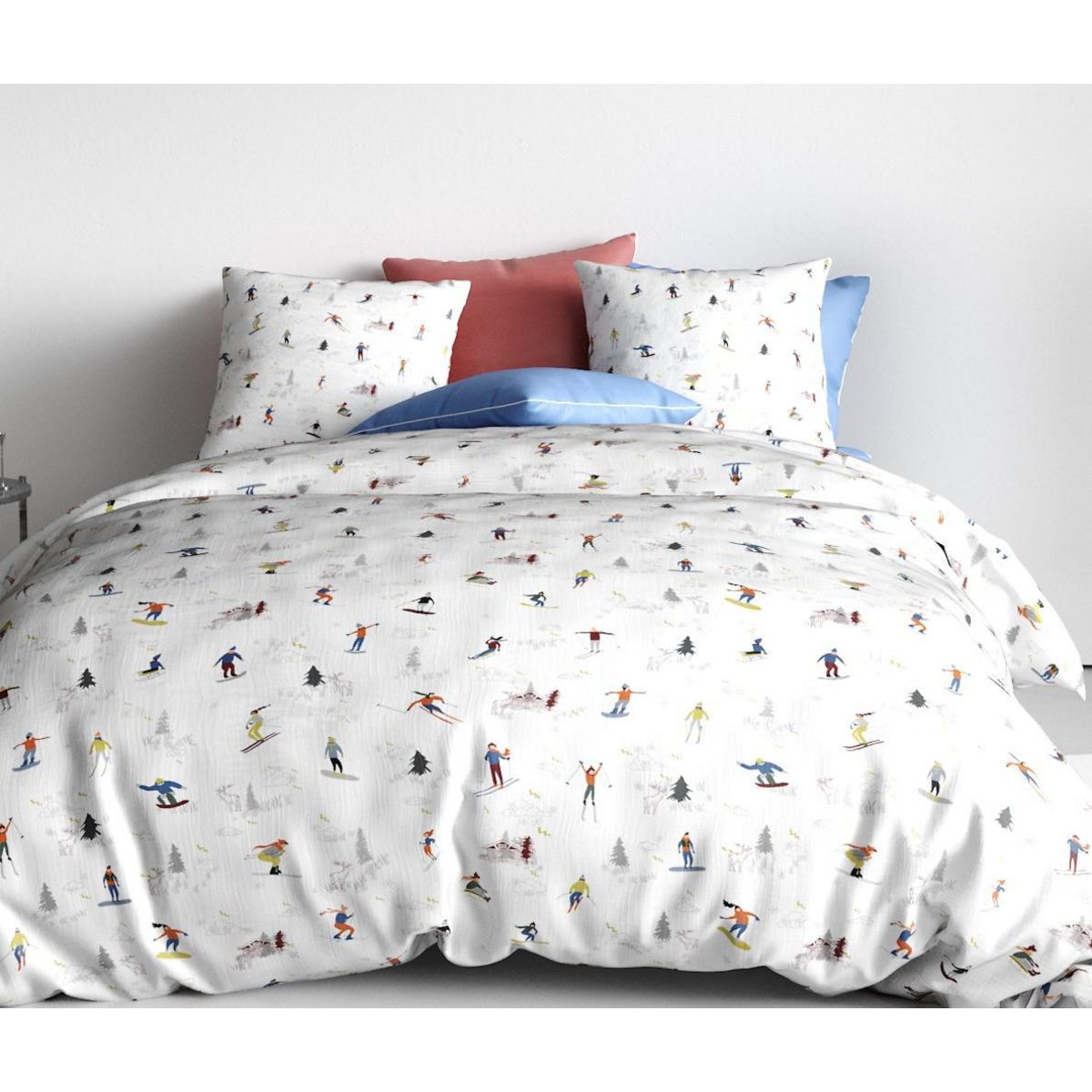 Les Ateliers du Linge Parure Housse De Couette 260x240 Coton 57 Fils Skieur Beige