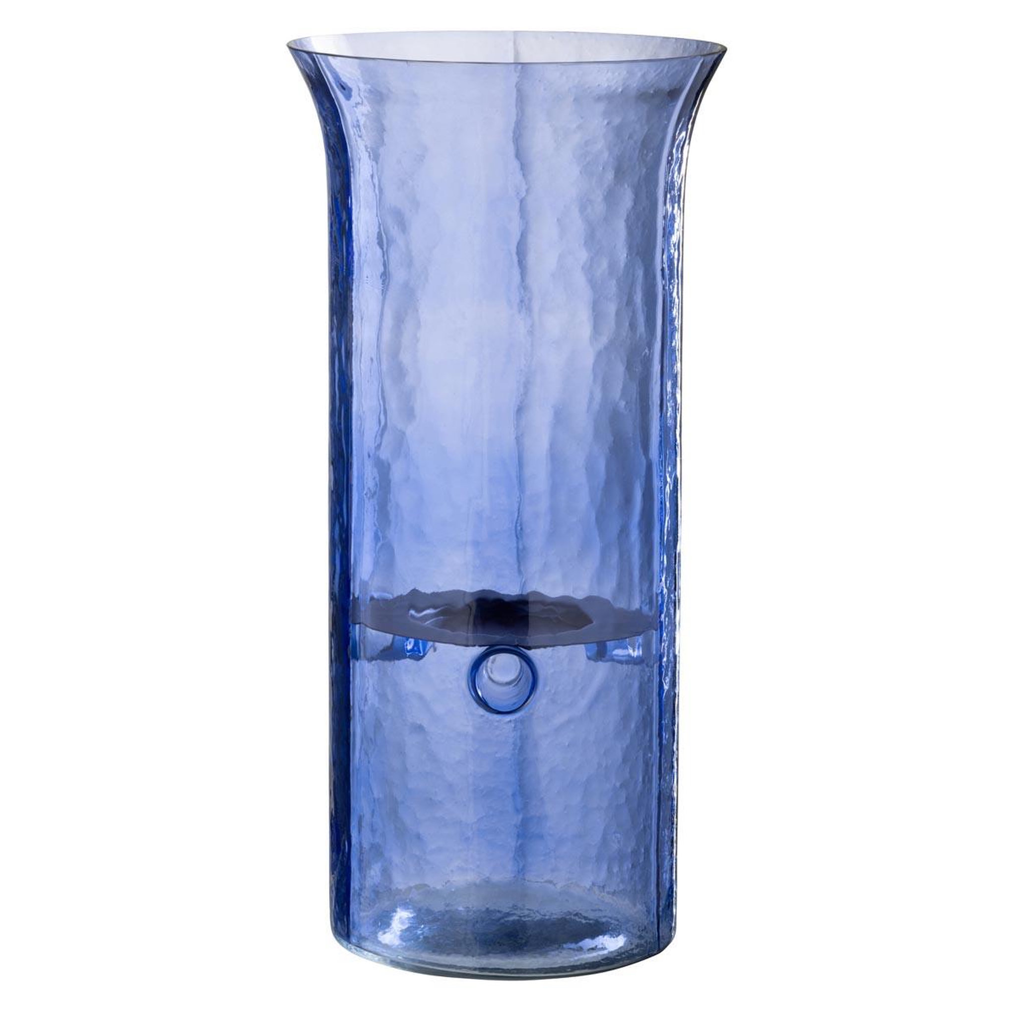 J-LINE Photophore Étroit en Verre  Tarifa  41cm Bleu