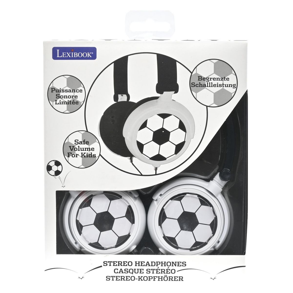 Lexibook Casque stéréo filaire pliable Football avec limitation de volume d'écoute