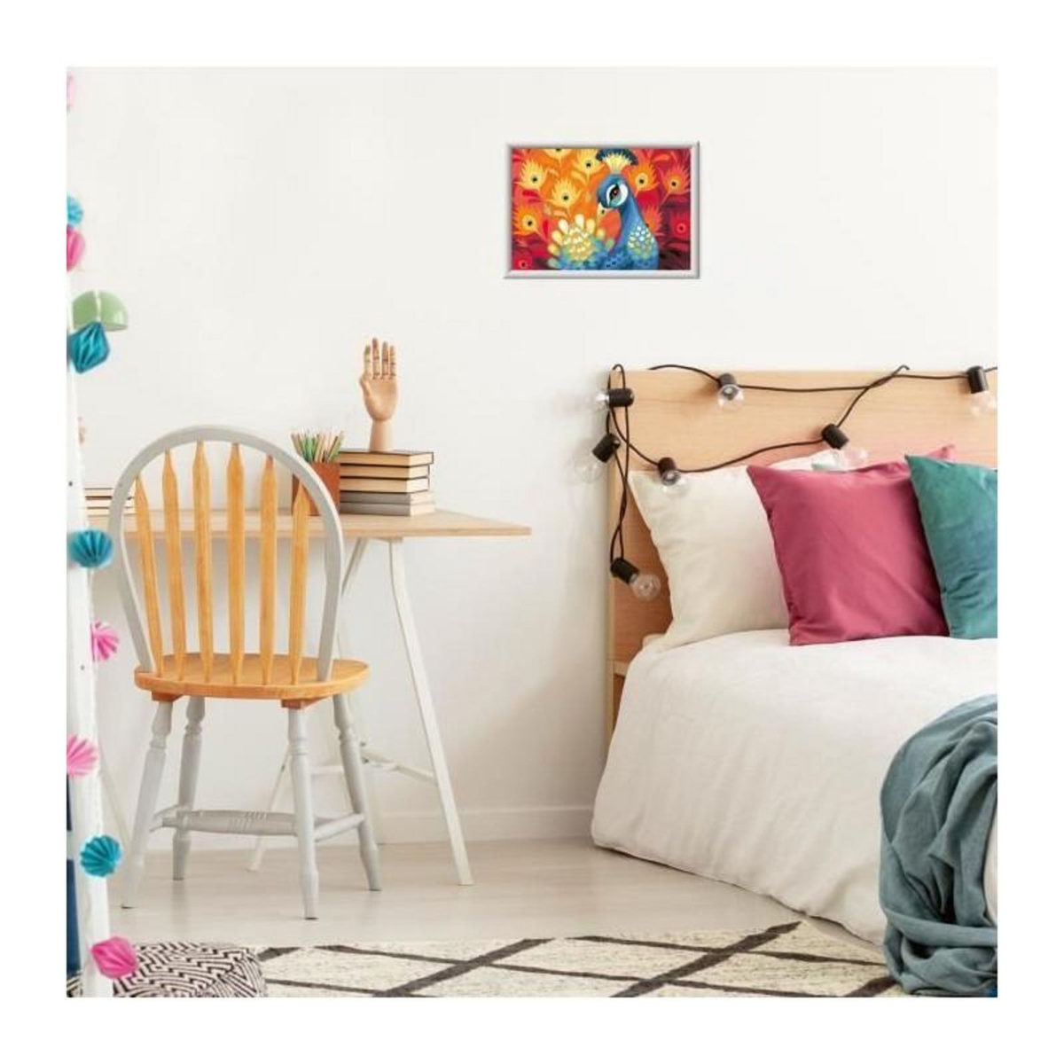 RAVENSBURGER CreArt Kids 31x21cm Paon, Kit de peinture par numéros Numéro d'Art, Des 9 ans, 25907, Ravensburger