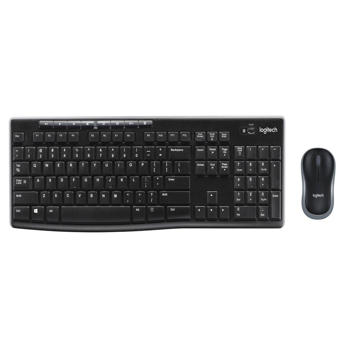 Logitech Logitech Wireless Combo MK270 clavier Souris incluse USB QWERTZ Allemand Noir