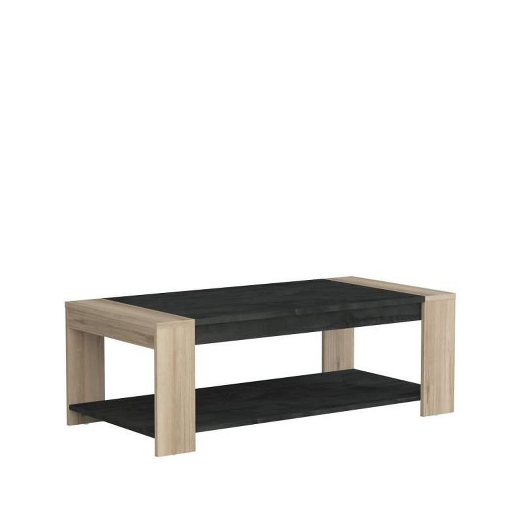 Voir la diapositive 3 : Demeyere Ensemble salon SHEFFIELD composé de : Table basse double plateau supérieur et inférieur + Meuble TV 2 tiroirs - DEMEYERE