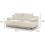 Voir la diapositive 4 : MARKET24 Banquette convertible 3 places MIKA - Tissu Bouclette beige - Coffre de rangement - L 192 x H 84 x P 93 cm