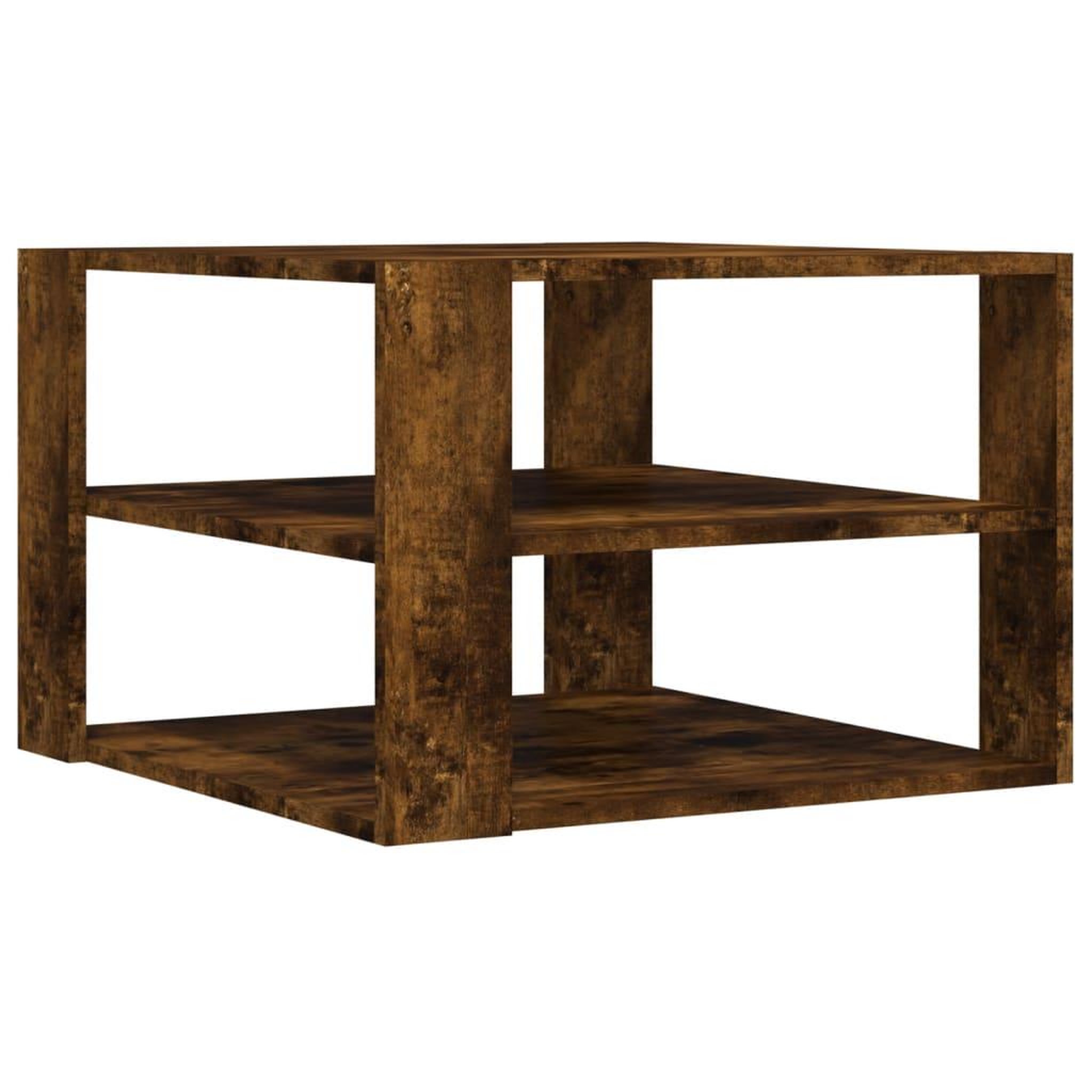 Voir la diapositive 2 : VIDAXL Table basse chene fume 59,5x59,5x40 cm bois d'ingenierie