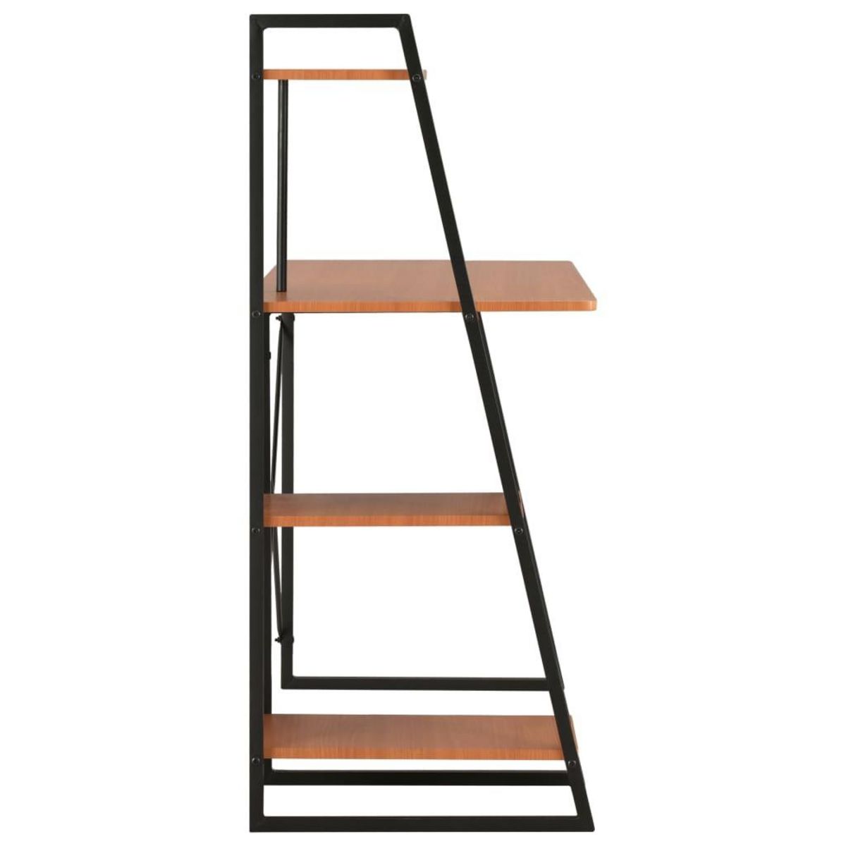 VIDAXL Bureau avec etagere Noir et marron 102x50x117 cm