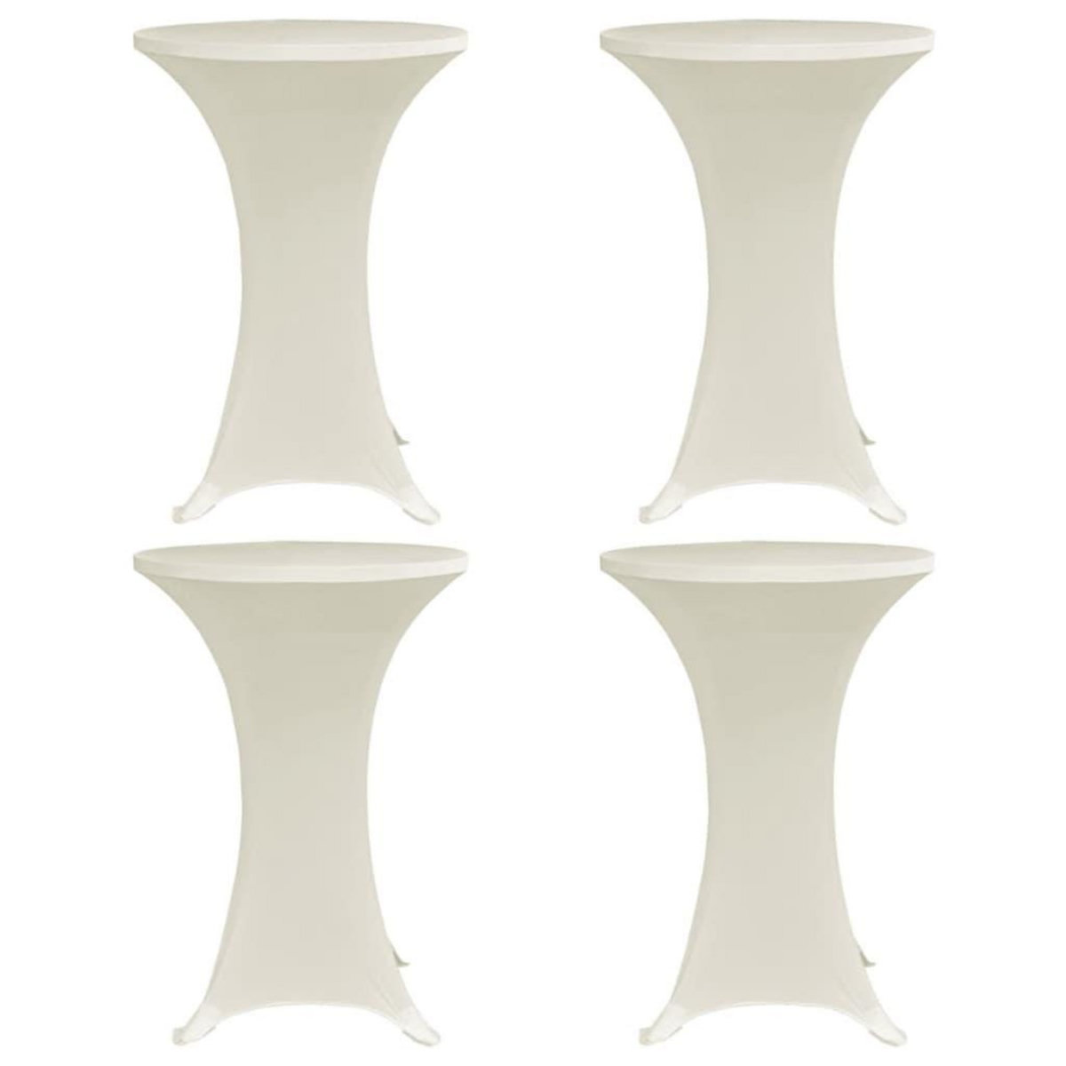 VIDAXL Housses elastiques de table Ø 60 cm Creme 4 pcs