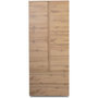 Voir la diapositive 2 : MARKET24 Armoire IMAGE 7 - Décor chene - 2 portes + 2 tiroirs - L80 x H191 x P40 cm