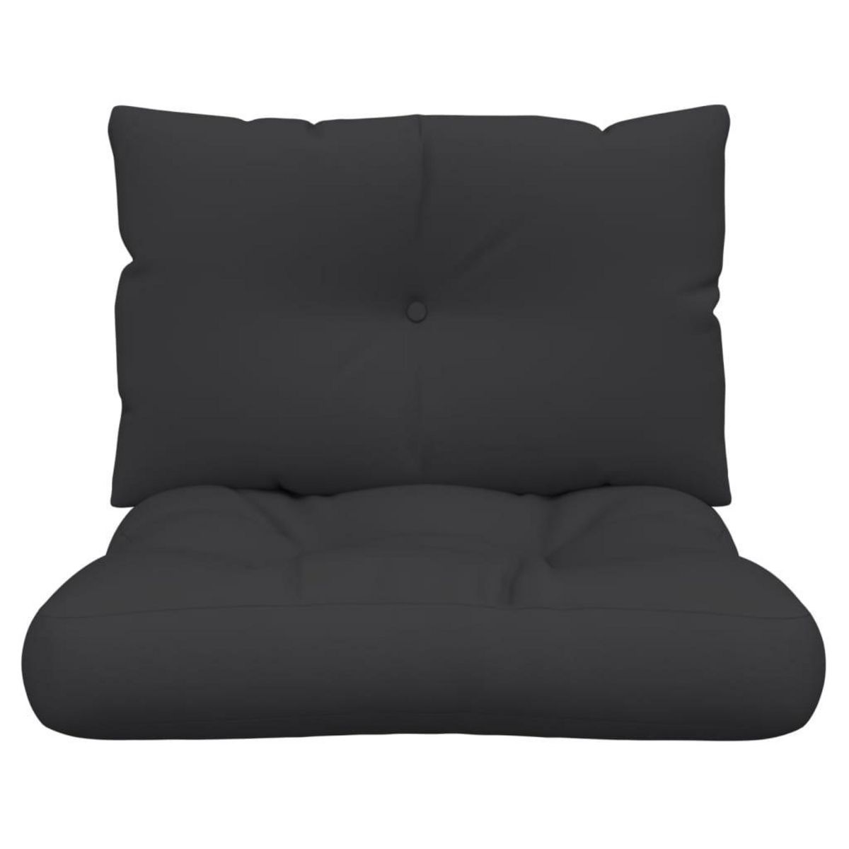 VIDAXL Coussins de palette lot de 2 noir tissu