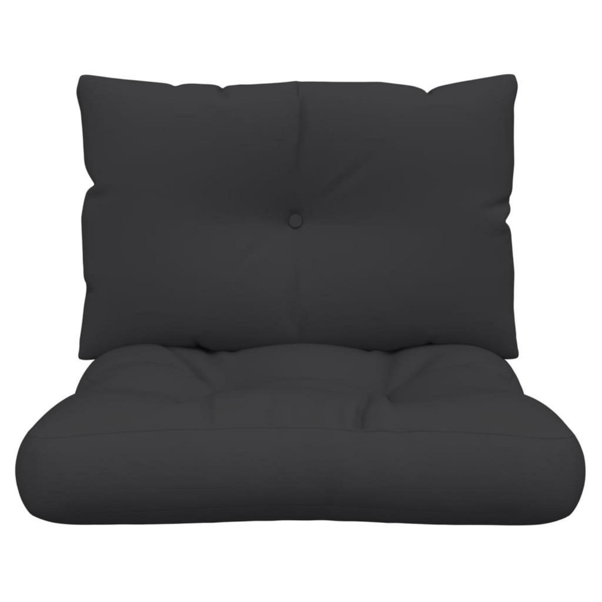 VIDAXL Coussins de palette lot de 2 noir tissu