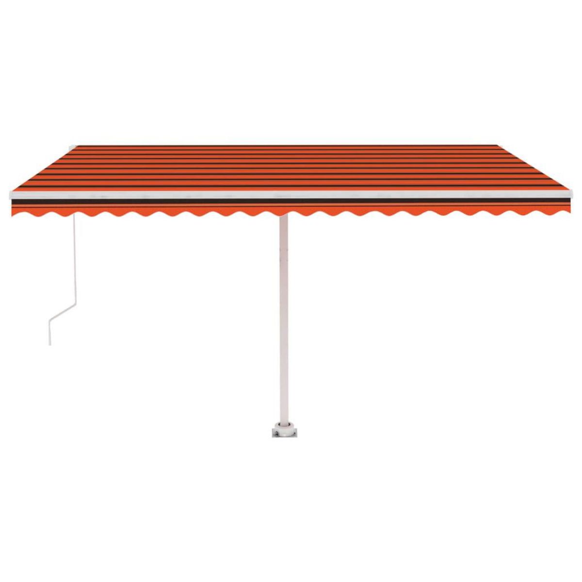 VIDAXL Auvent manuel retractable avec LED 400x300 cm Orange et marron
