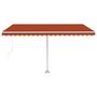Voir la diapositive 5 : VIDAXL Auvent manuel retractable avec LED 400x300 cm Orange et marron