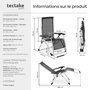 Voir la diapositive 6 : tectake Chaise longue Pliable noir