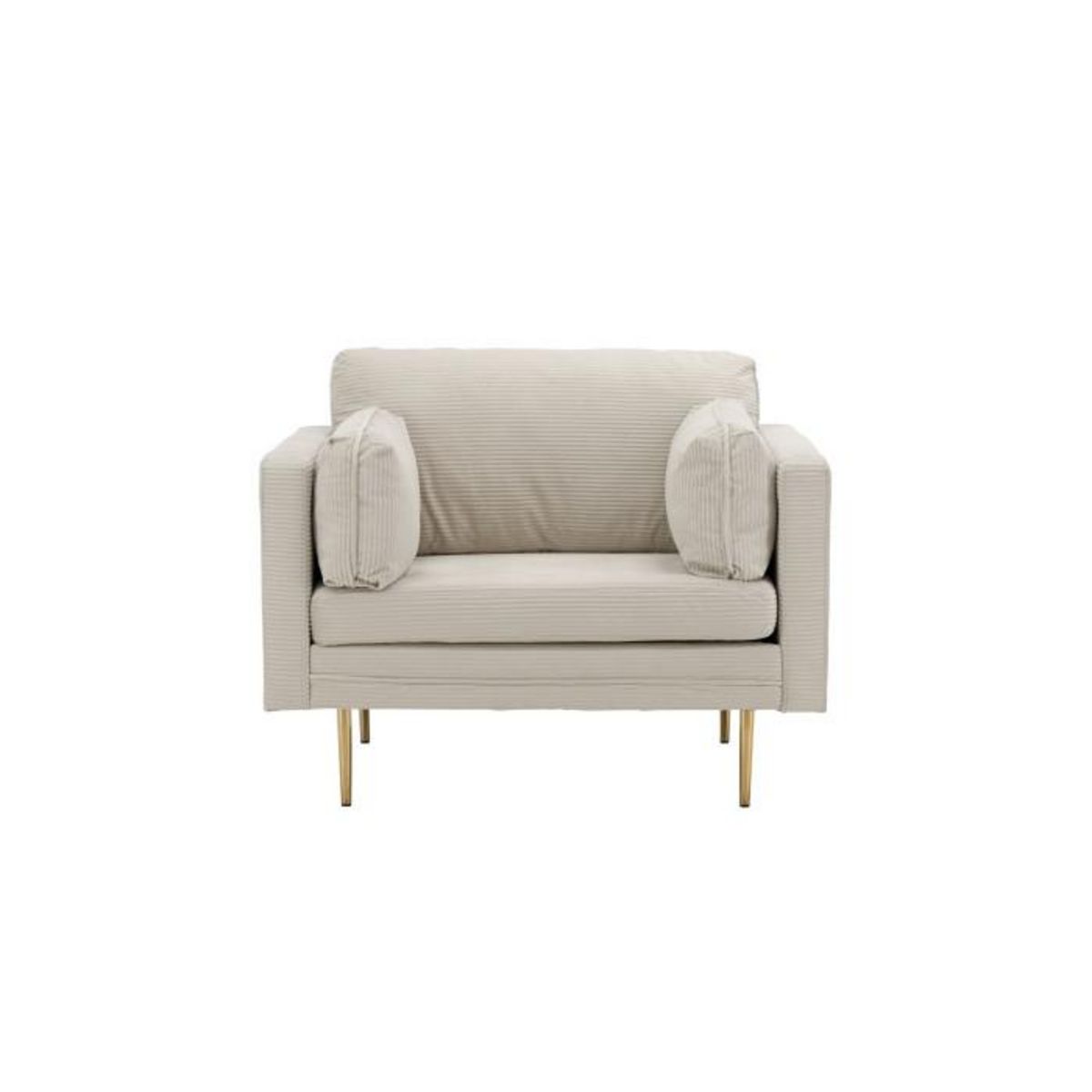 Paris Prix Fauteuil Design Velours Côtelé  Boom  110cm Beige Clair
