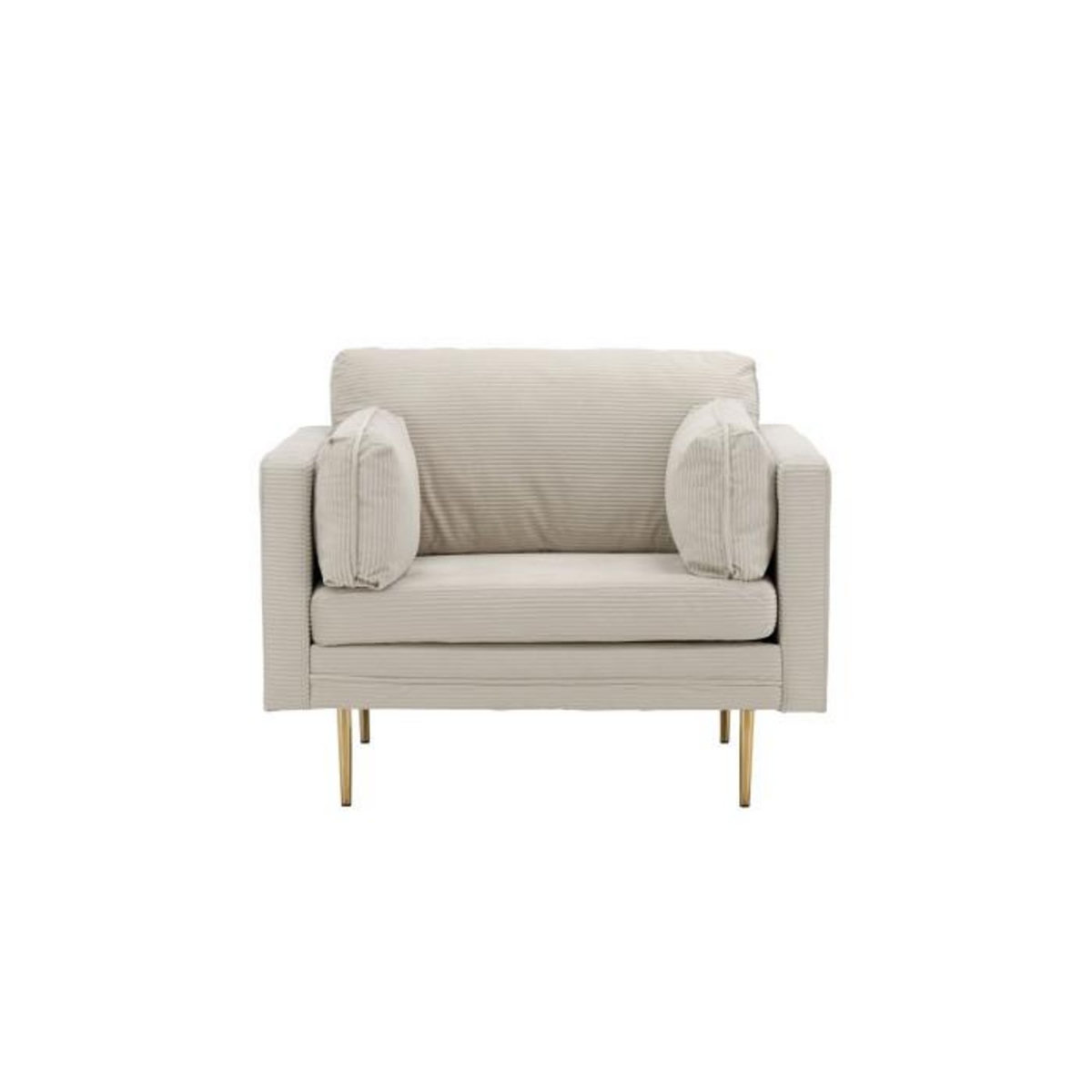 Paris Prix Fauteuil Design Velours Côtelé  Boom  110cm Beige Clair