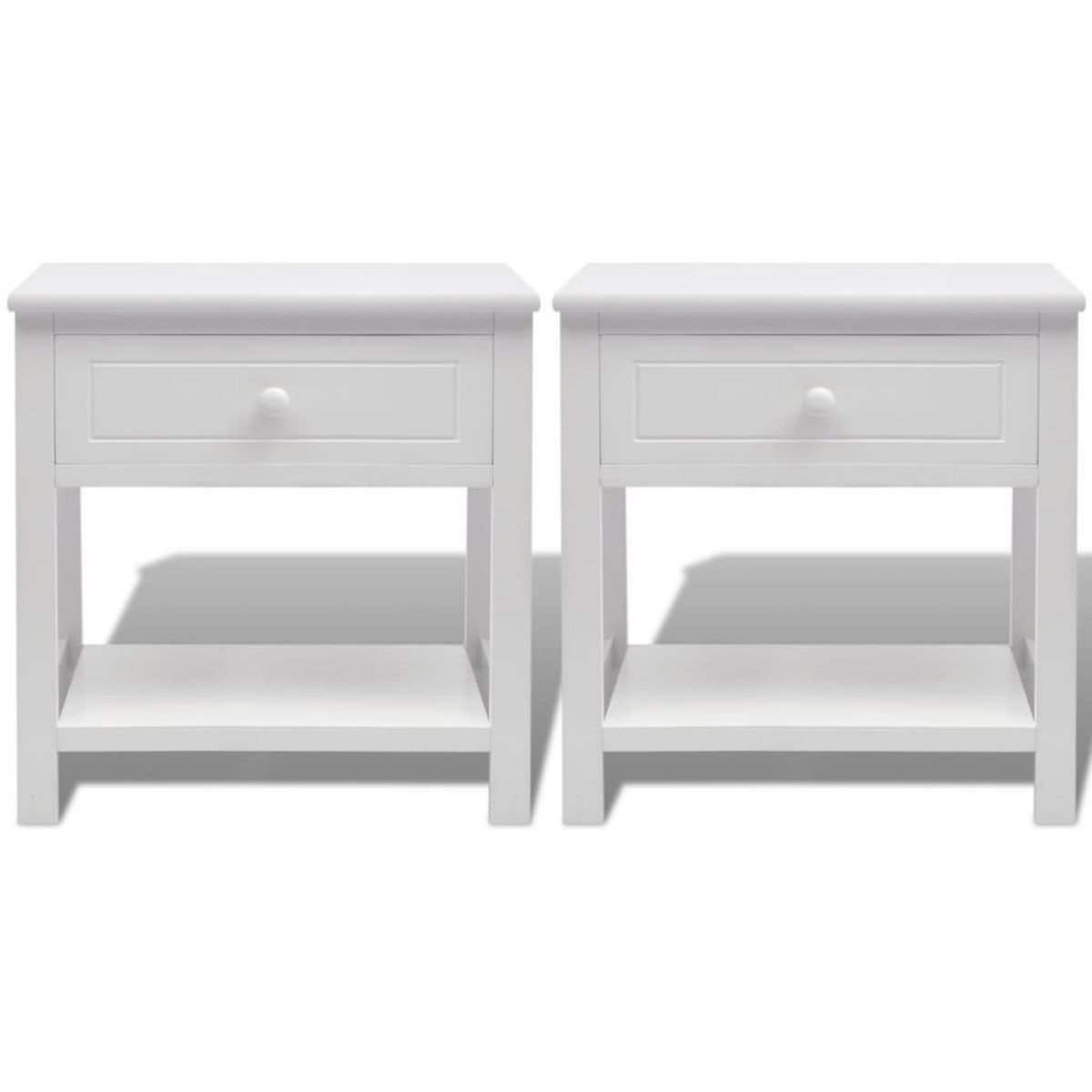 VIDAXL Table de chevet 2 pcs Bois Blanc