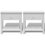 Voir la diapositive 3 : VIDAXL Table de chevet 2 pcs Bois Blanc