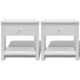 Voir la diapositive 3 : VIDAXL Table de chevet 2 pcs Bois Blanc