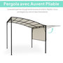 Voir la diapositive 5 : OUTSUNNY Pergola tonnelle de jardin avec auvent réglable métal époxy polyester haute densité crème