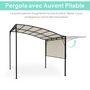 Voir la diapositive 5 : OUTSUNNY Pergola tonnelle de jardin avec auvent réglable métal époxy polyester haute densité crème