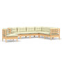 Voir la diapositive 2 : VIDAXL Salon de jardin 7 pcs avec coussins creme bois de pin massif