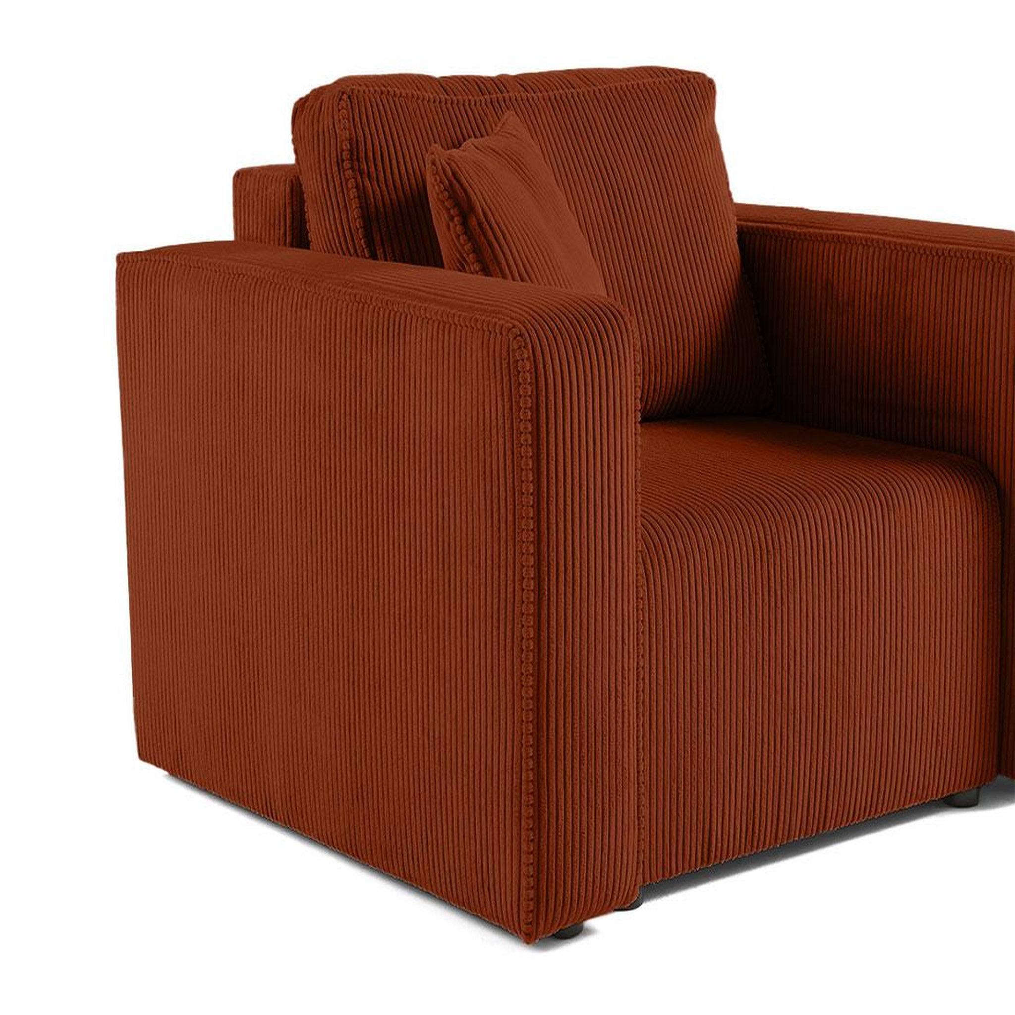 Voir la diapositive 4 : BEST MOBILIER Topaze - fauteuil - en velours côtelé
