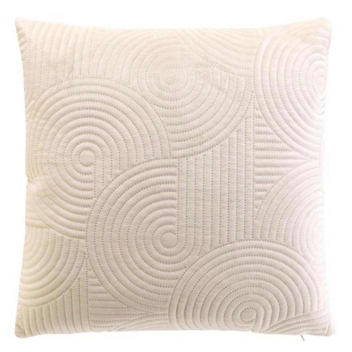 Paris Prix Housse de Coussin en Velours  Circles  40x40cm Naturel
