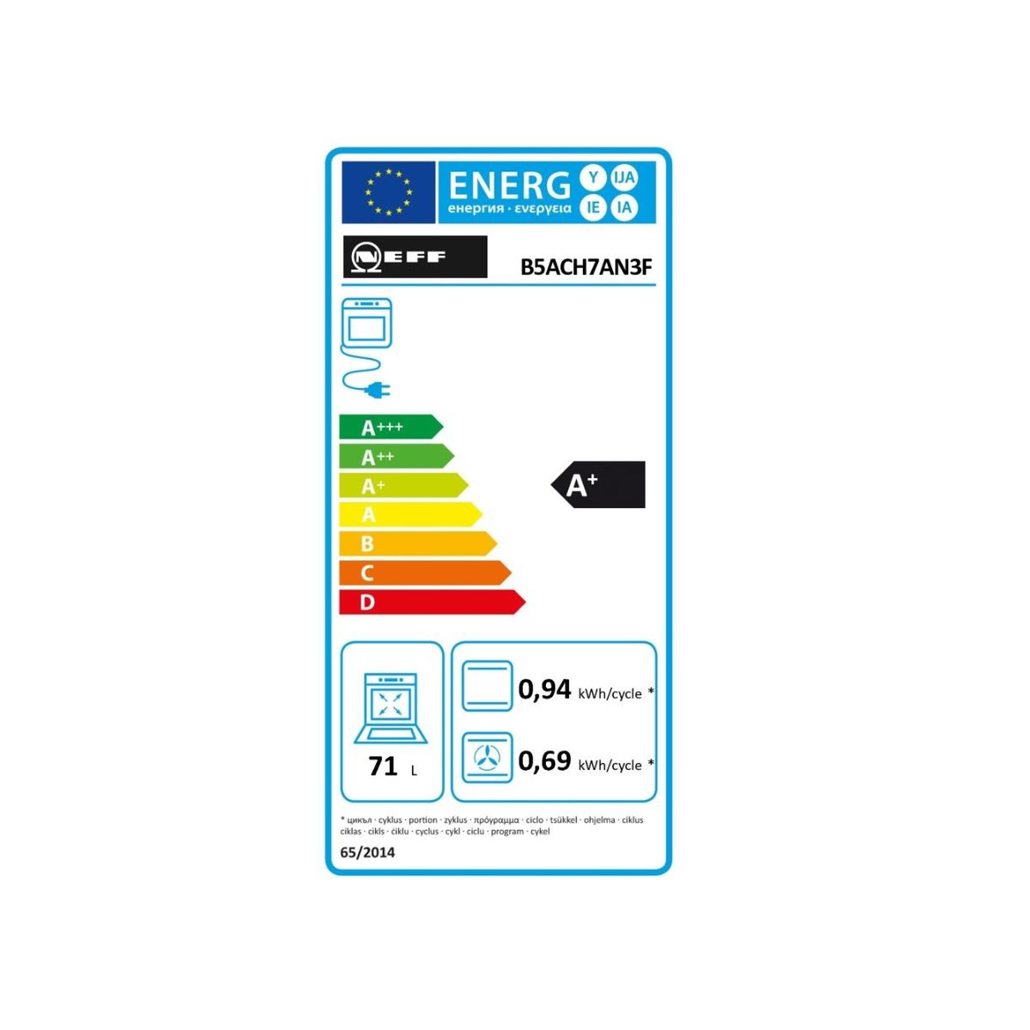 Voir la diapositive 2 : Neff Four intégrable multifonction 71l 60cm pyrolyse/hydrolyse inox - B5ACH7AN3F