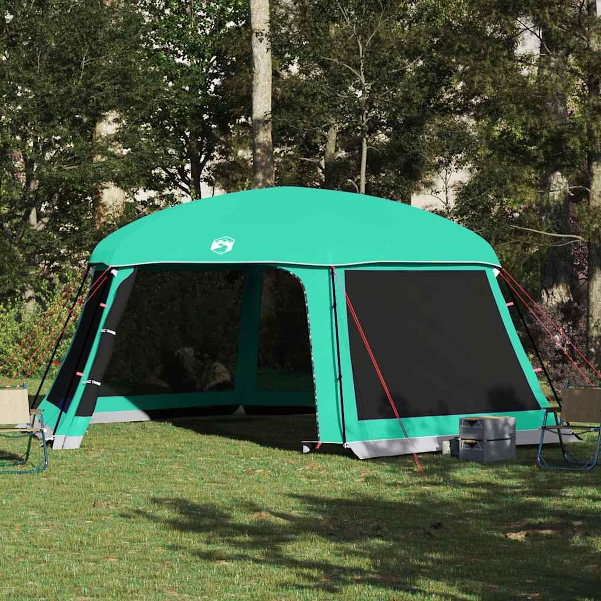 VIDAXL Tente piscine toit amovible parois maille vert d'eau 618x532 cm