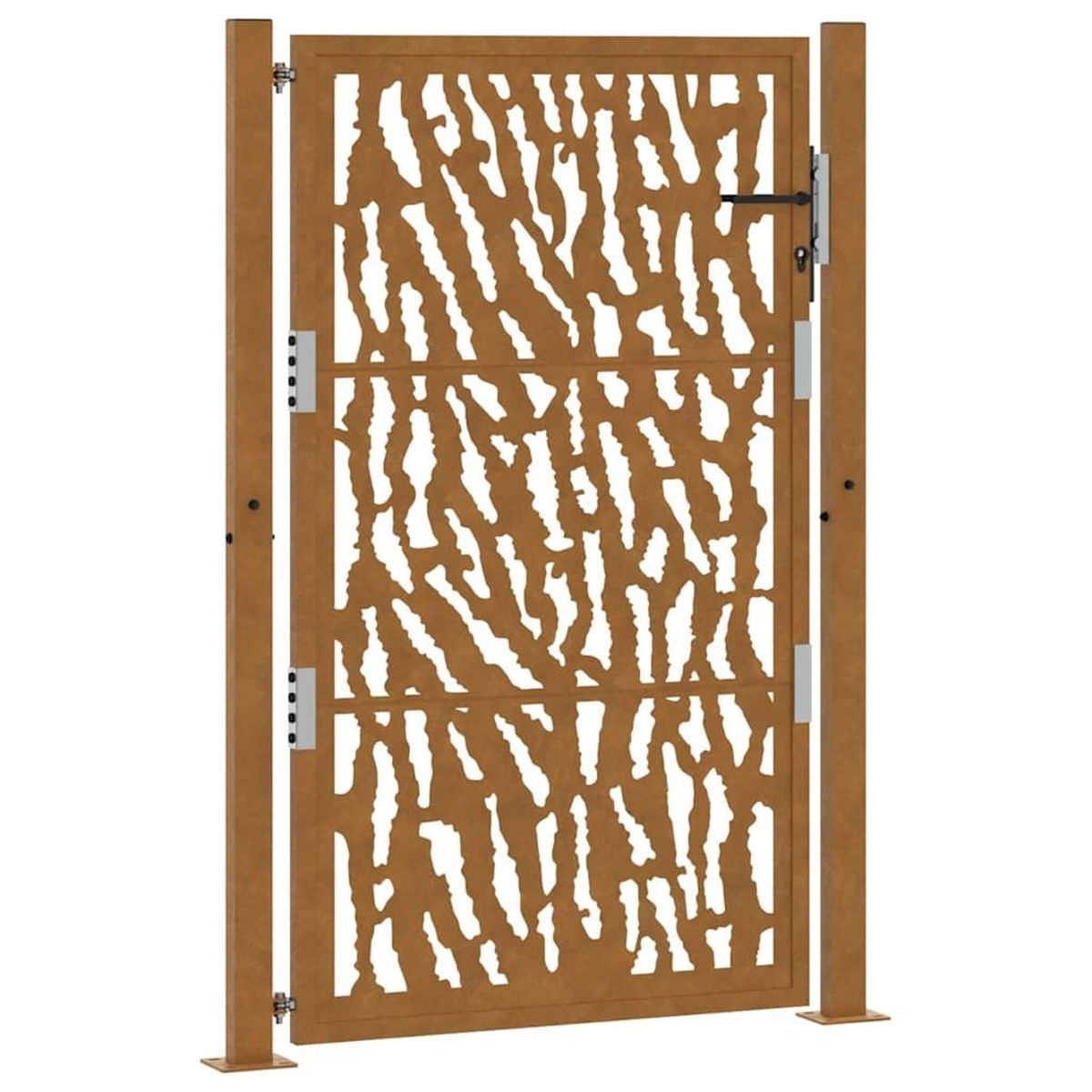 VIDAXL Porte de jardin acier resistant aux intemperies design traces