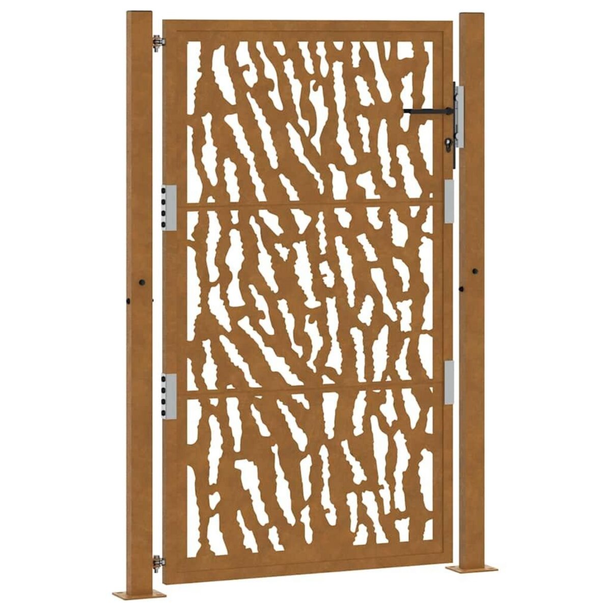 VIDAXL Porte de jardin acier resistant aux intemperies design traces