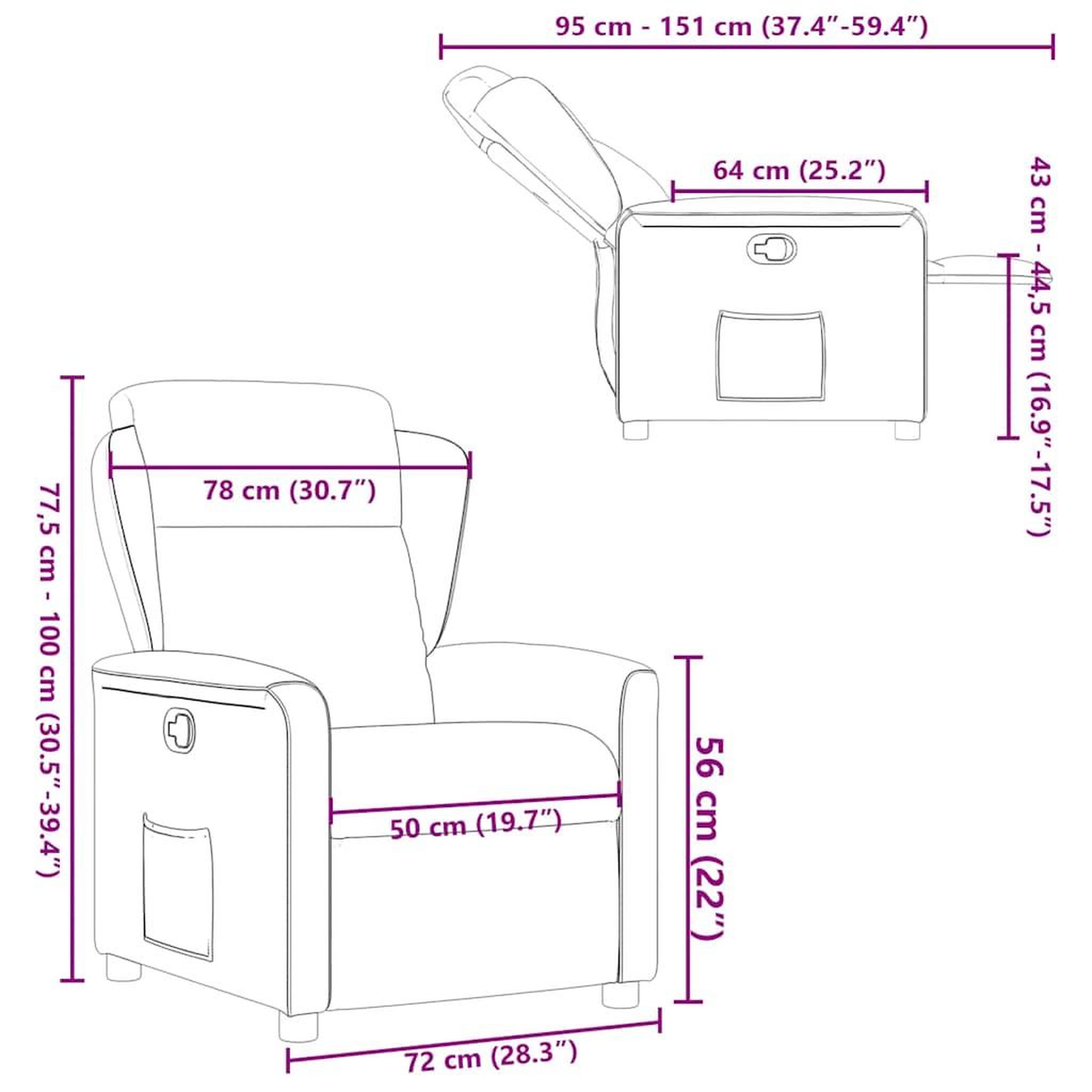 Voir la diapositive 6 : VIDAXL Fauteuil inclinable Creme Tissu