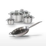 ELO Lot Poêle 32cm & 4 Faitouts 12/16/20/24cm Elo Relief Solution