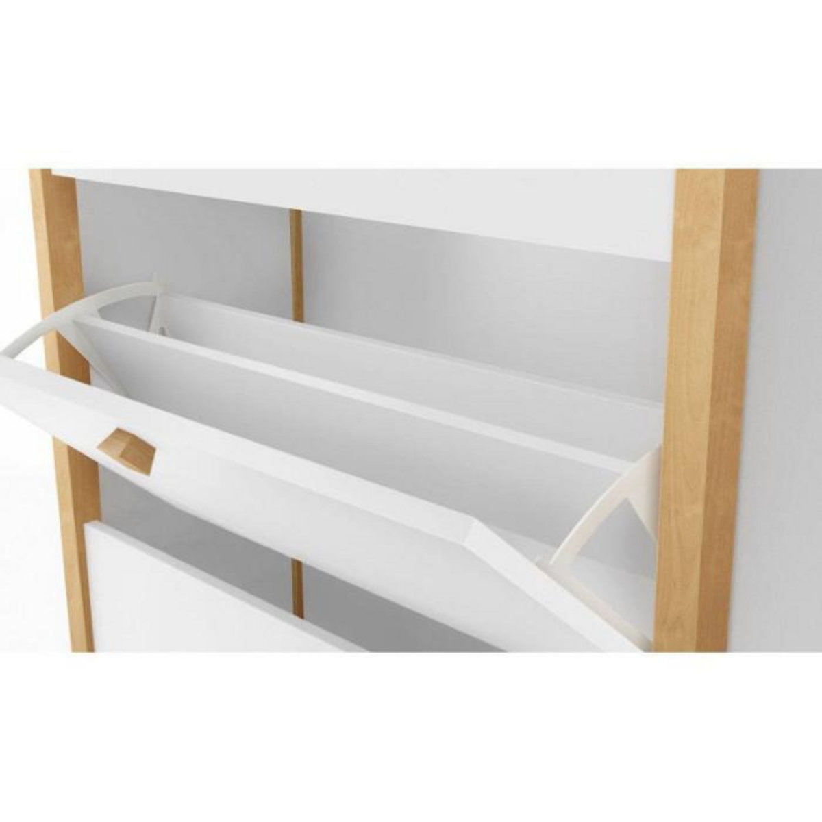 Paris Prix Meuble à Chaussures 3 Compartiments  Hannover  121cm Blanc