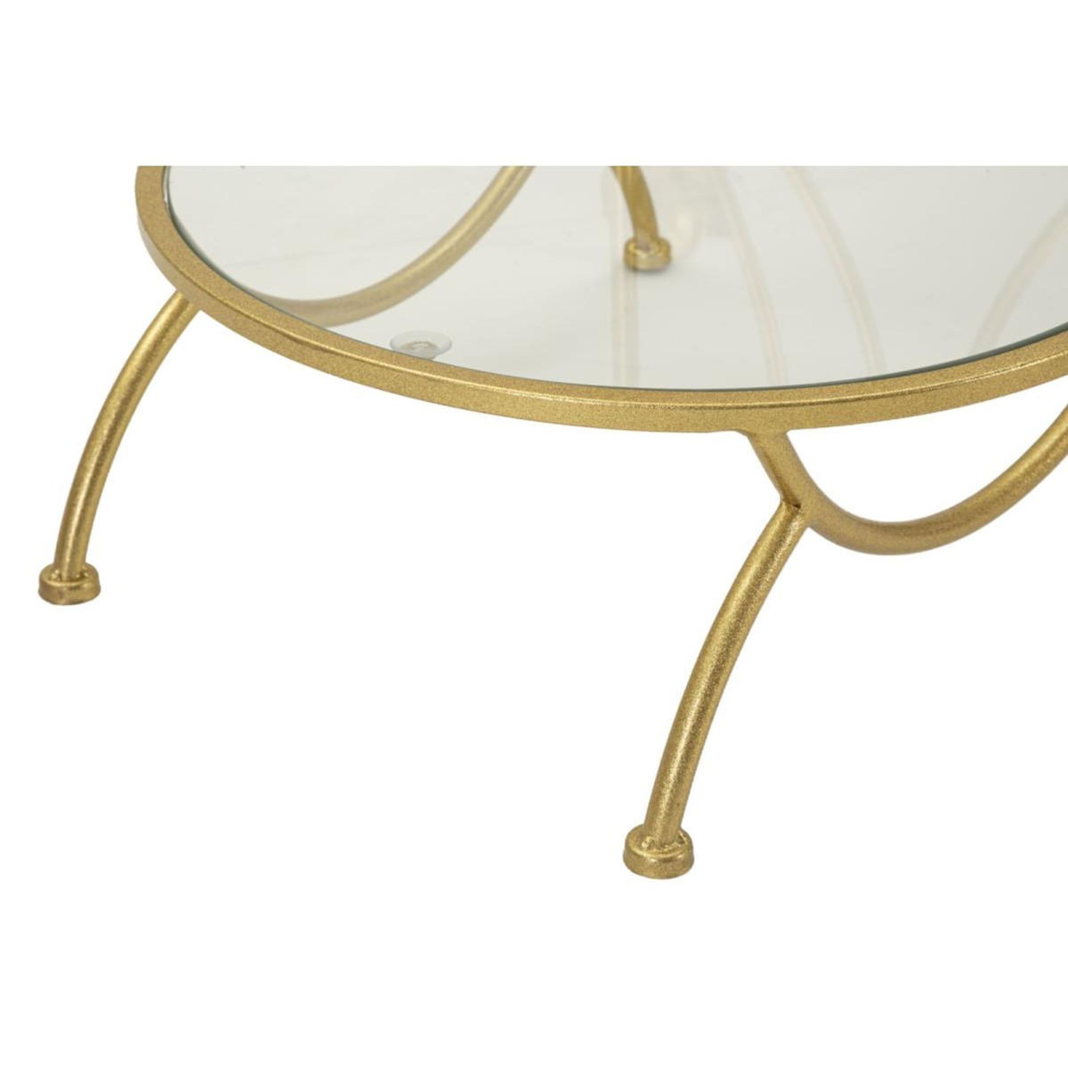Paris Prix Table d'Appoint 2 Niveaux  Flowers  78cm Or